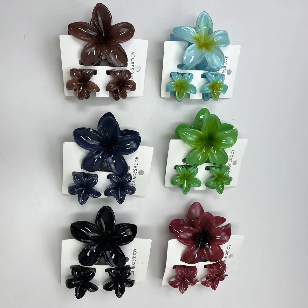 3 pièces/ensemble fleur douce dégradé coloré griffes de cheveux queue de cheval Cip pince Barrettes épingles à cheveux pour femmes fille plage cheveux accessoires