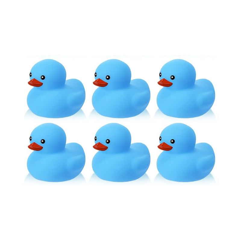 6/12/24/48 piezas patos de goma azules Mini pato conjunto juguetes patos de goma chirriantes lindos patos flotantes para recuerdo de de cumpleaños: Blanco