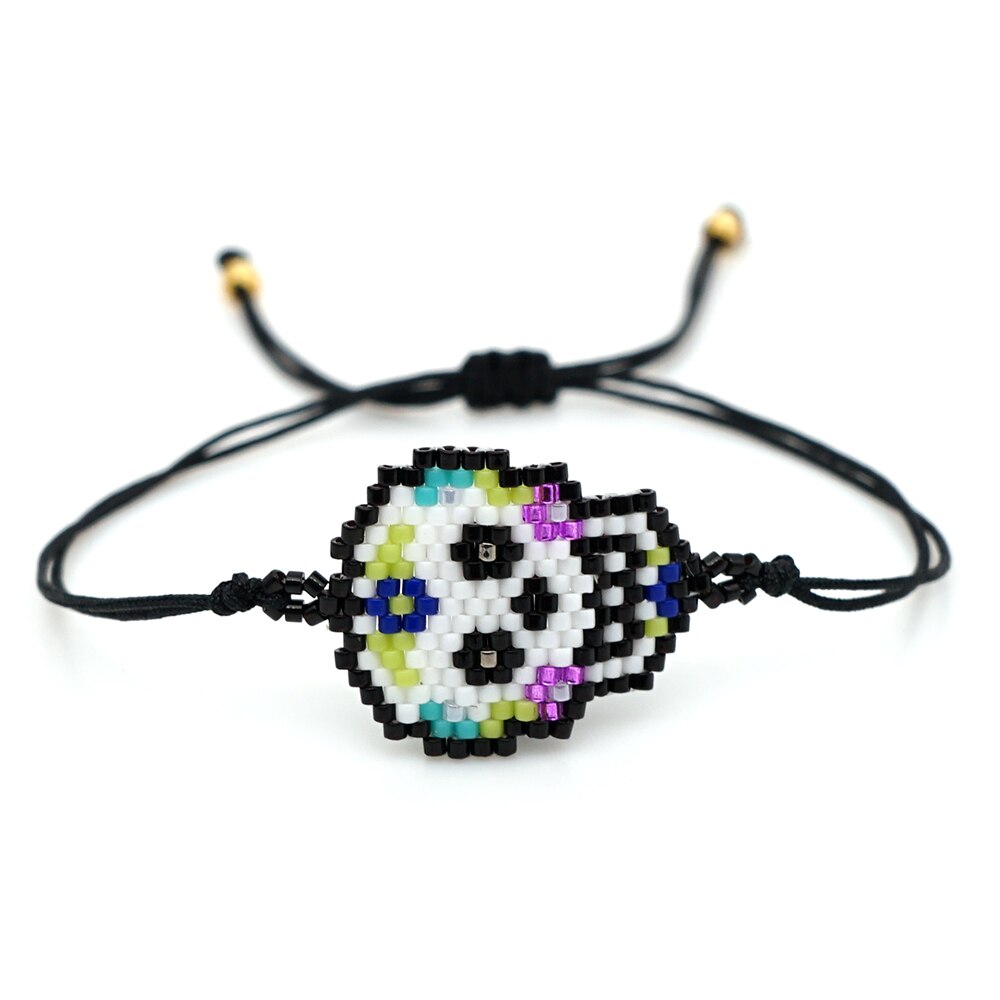 Go2boho Del Braccialetto Del Cranio di Halloween Delle Donne Dei Monili di Regalo Per Il Bambino Messicano Cranio Miyuki Braccialetti All'ingrosso Pulseras Punk 2020 Femme: MI-B190521C