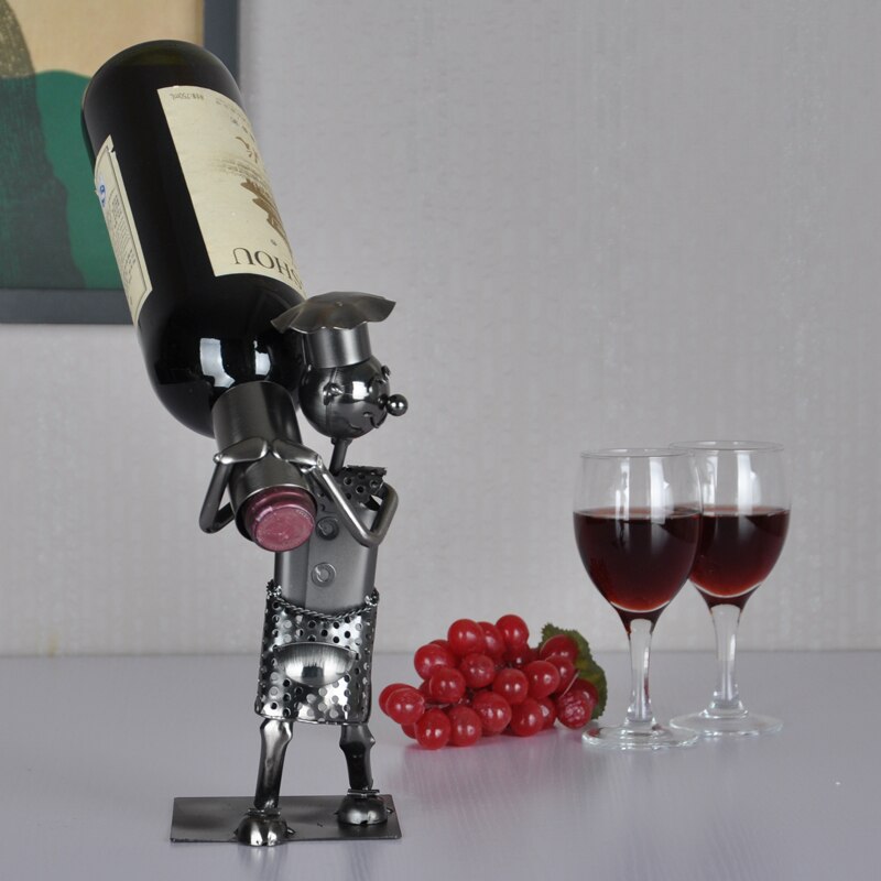 Support à vin de Bar/serveur d'art en fer de table | Support à tasses de décoration pour le restaurant du chef/artisanat en métal