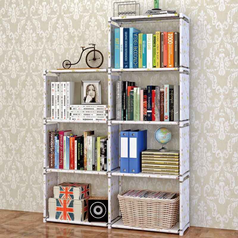 Woonkamer Studie Stalen Pijp Niet-geweven Montage Grote Boekenkast Boekenplank, Multifunctionele Rack: Snoopy