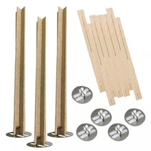 Mechas para velas de madera cruzadas, núcleos de vela naturales con Base de Metal para fabricación de velas hechas a mano, suministros de decoración artesanal