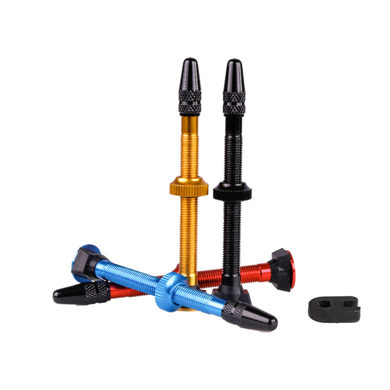 Deemount 2PCS Bicycle Tubeless Tire Presta Valve 78mm Alloy Stem Brass Core For Mountain Road Bikes W/ Alloy Cap &amp; Tool