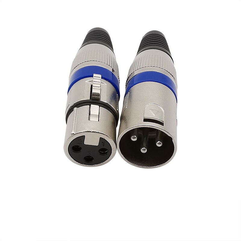 2Pair 3 Pin XLR Male Female Connectors Audio Cable Plug Jack Solder Connector Adapter For Mic Microphone