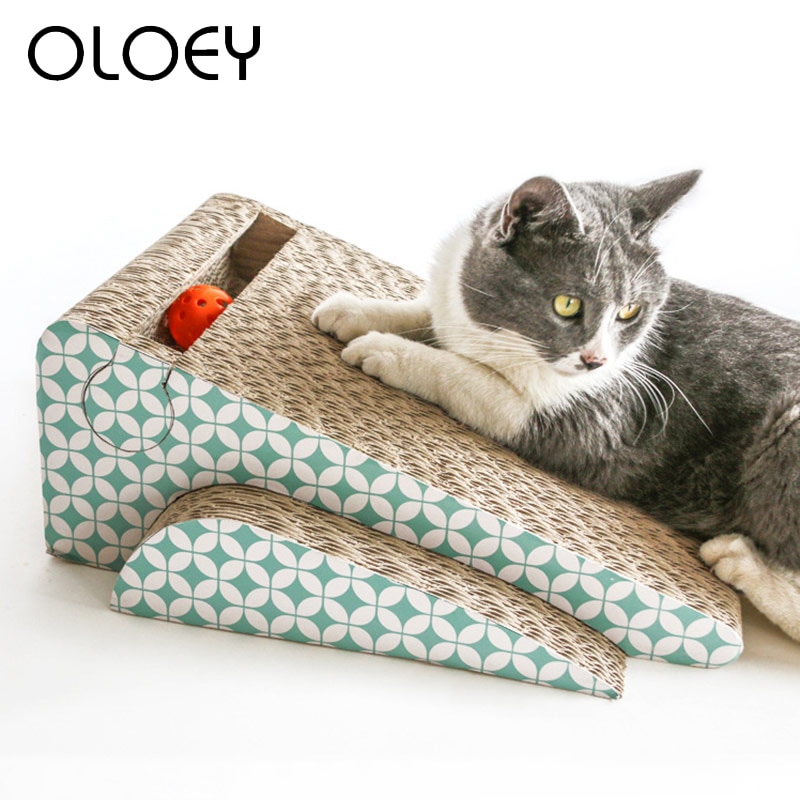 Corrugated Cat Scratch Board Pad Cat Toy House Big Cat Climbing Furniture Scratch Post Cat Jumping Toy with Ladder for Kittens