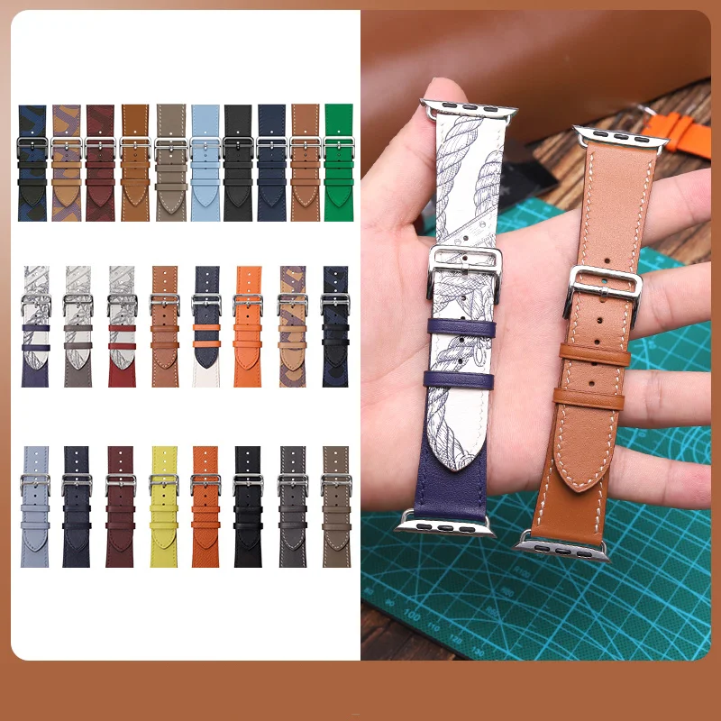 Leather straps For Apple watch band 46mm 44mm 45mm 41mm 42mm 38 40mm bracelet for iWatch ultra 2 49mm series 10 9 8 7 6 5 4 3 SE