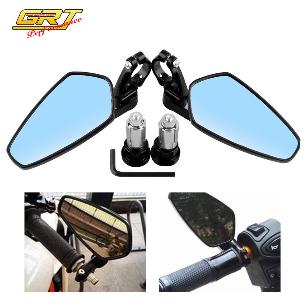 1 paire 7/8 "22mm universel moto rcycle aluminium vue arrière noir guidon fin rétroviseurs latéraux moto accessoires