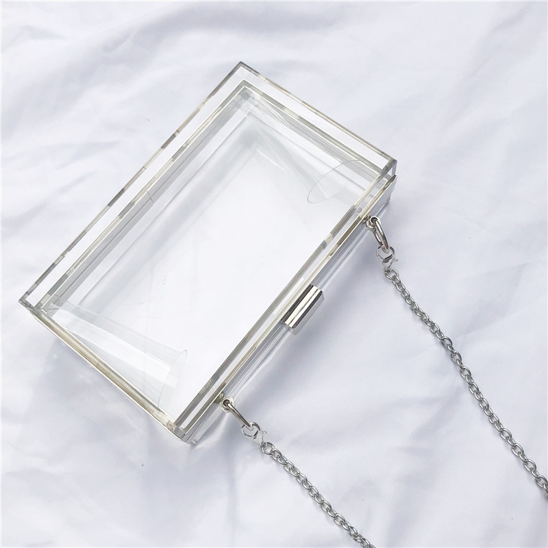 Transparante Vrouwen Clutch Bags Acryl Koppelingen Portemonnees Meisjes Avondtassen Bruiloft Koppelingen Keten Dames Schoudertas Bolsa Vrouwelijke: Transparent