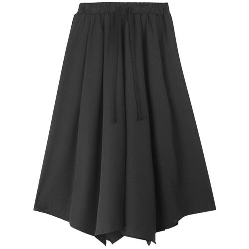 Pantalones de pierna ancha con Irregular de estilo japonés para hombre y mujer, ropa de calle estilo Hip Hop Punk, pantalones harén góticos, pantalones Kimono: M