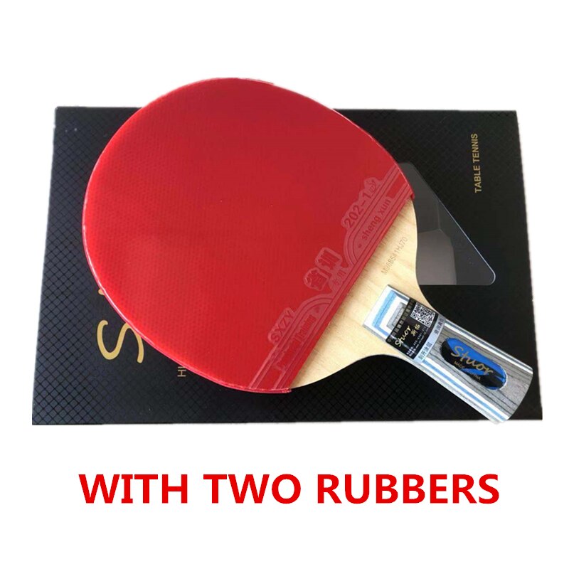 Stuor 7piega Arylate in Fibra di Carbonio lama di tennis Da Tavolo Leggero Racchetta Da ping Pong lama tavolo tennis Accessori tennis da tavolo pipistrello: CS con RUBBERS