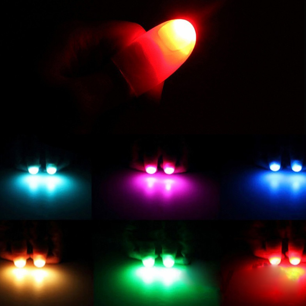 1Pair Finger Lights Tricks Finger Light Thumbs Light Finger Prank Toy Tool for Perform Halloween