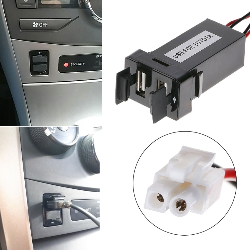 1 Pc Dc 12V 2.1A Dual Usb 2 Poort Auto Charger Socket Aansteker adapter Voor Toyota Corolla