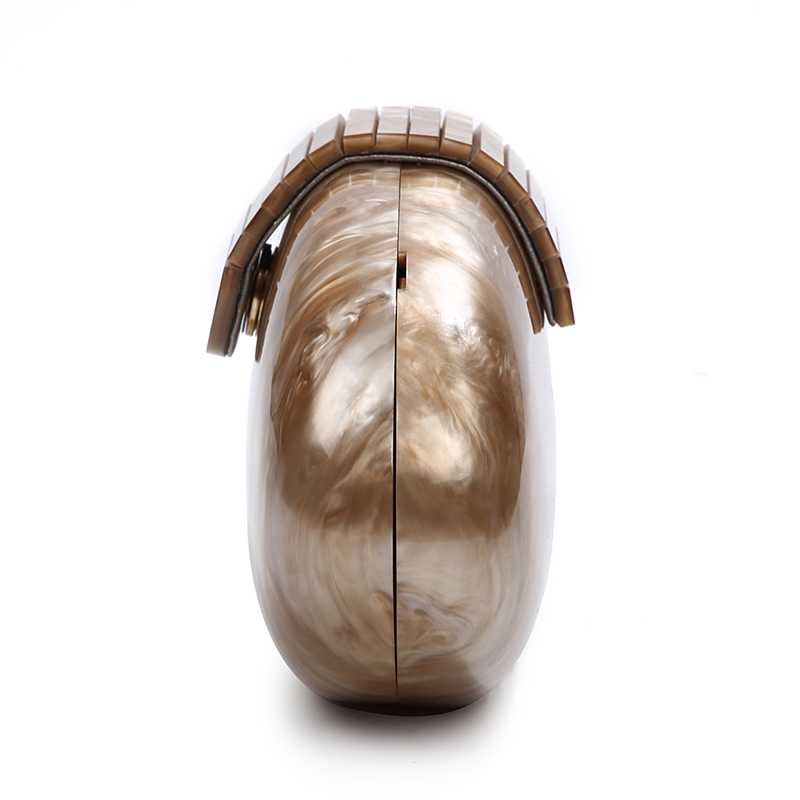 Acrylic Clutch Bag Egg Shape Purse Women Evening Bag Vintage Party Clutches Purse Mini Shoulder Bag ZD1210