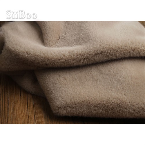 1.5 Cm Lange Stapel Pluche Faux Mink Fur Stof Voor Vrouwen Herfst Jas Kraag Fotografie Achtergrond Tissu Fausse SP6082: Beige Apricot