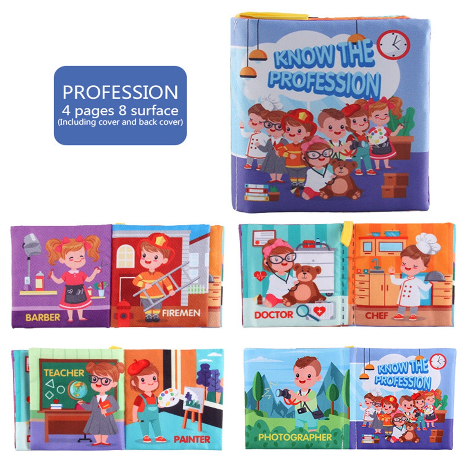 essen Weichen Baby Intelligenz Entwicklung Bild Lernen Drei-dimensionale Tuch Buch Stoff Kleinkind Baby Buch Frühstück Spielzeug: F