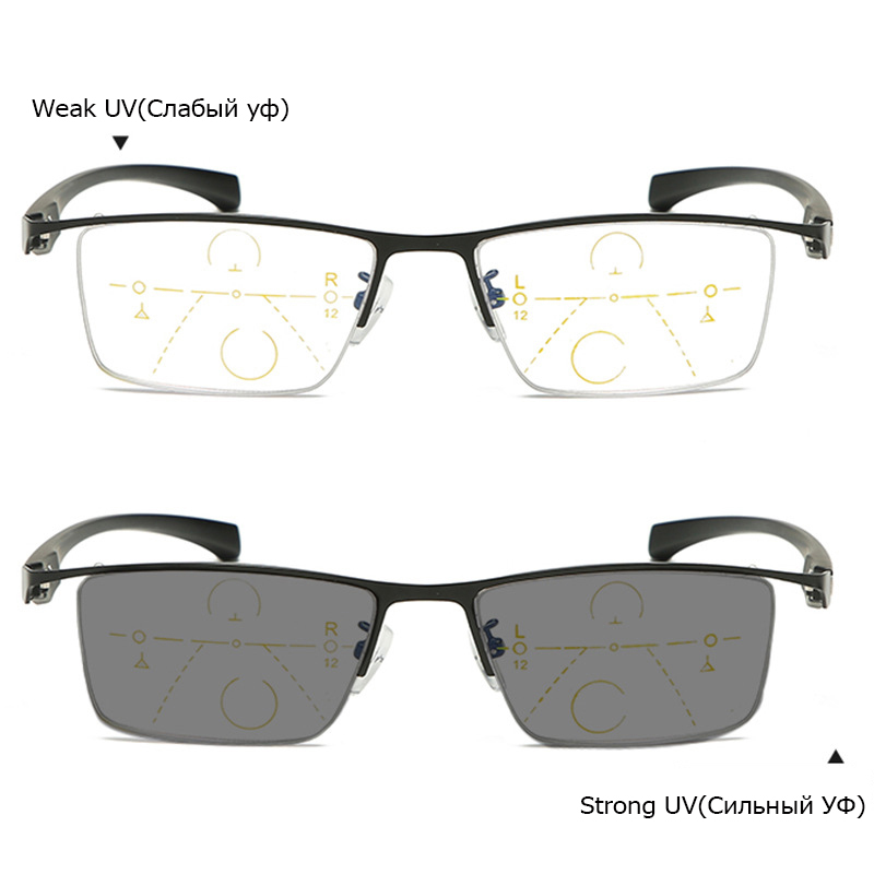 Progressieve Multifocale Photochromism Leesbril Mannen Smart Zoom Leesbril Vrouwen Ver Dichtbij Zicht Eyewear Met Case