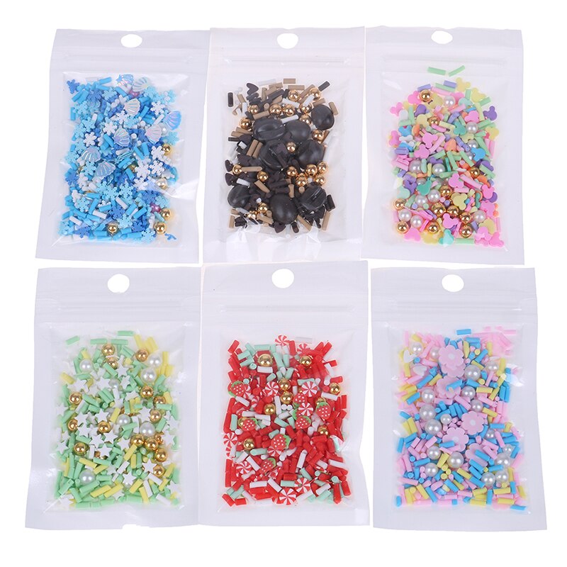 Neue 10g Gefälschte Streusel für Schleim zubehör Tonne Füllstoff DIY Flauschigen schleim Liefert schokolade Kuchen Nachtisch Schlamm Spielzeug
