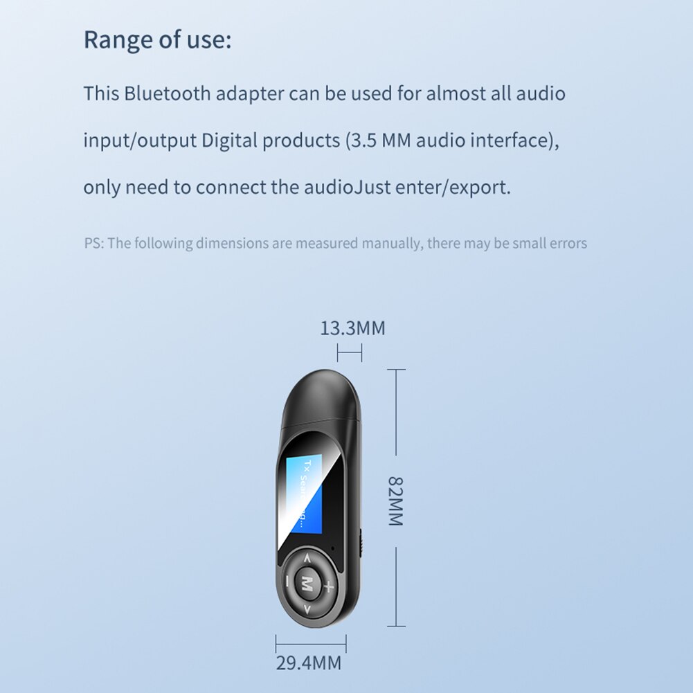 Audio Zender Ontvanger Lcd-scherm T13 2 In 1 Bluetooth 5.0 Adapter Dongle Installatie Persoonlijke Auto Elements