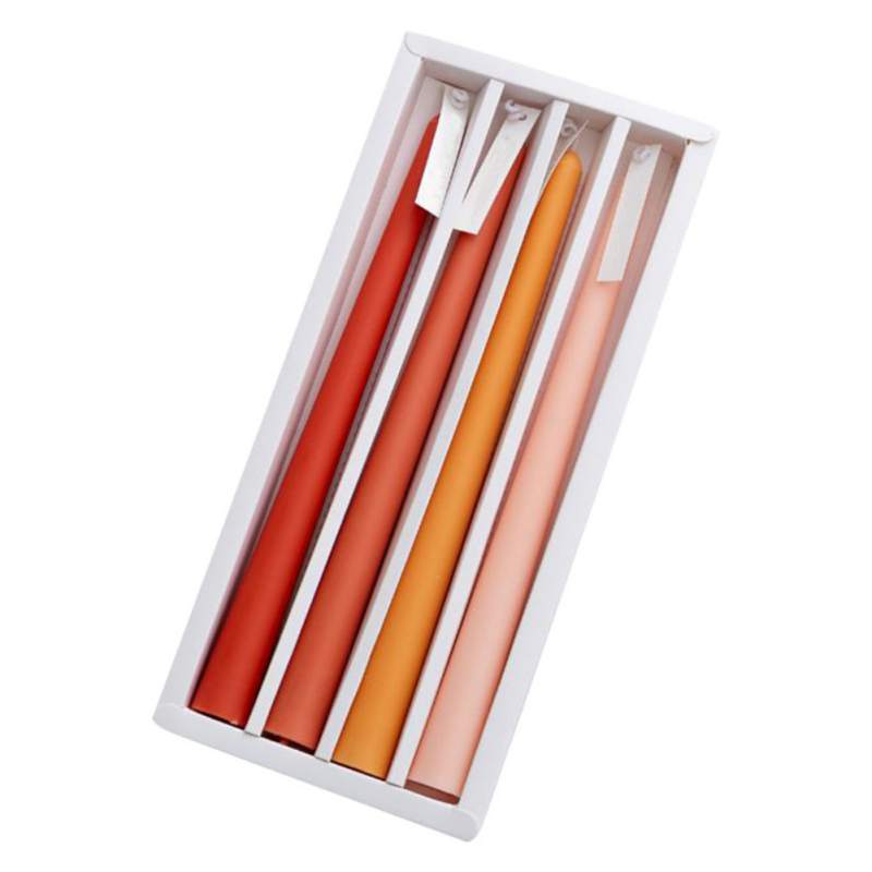 4 stk lang pind voks banket fest bryllup festival stearinlys ren plante pind lys duftlys voks husholdningsartikler: Gradient orange