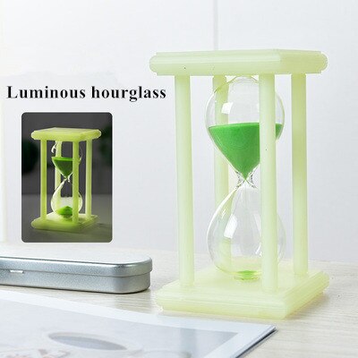 3/5/15/30 Minutes Luminous Hourglass Sand Clock Timer Kitchen School Wooden Hour Glass Sandglass Tea Timers Home Decor: D / 3min
