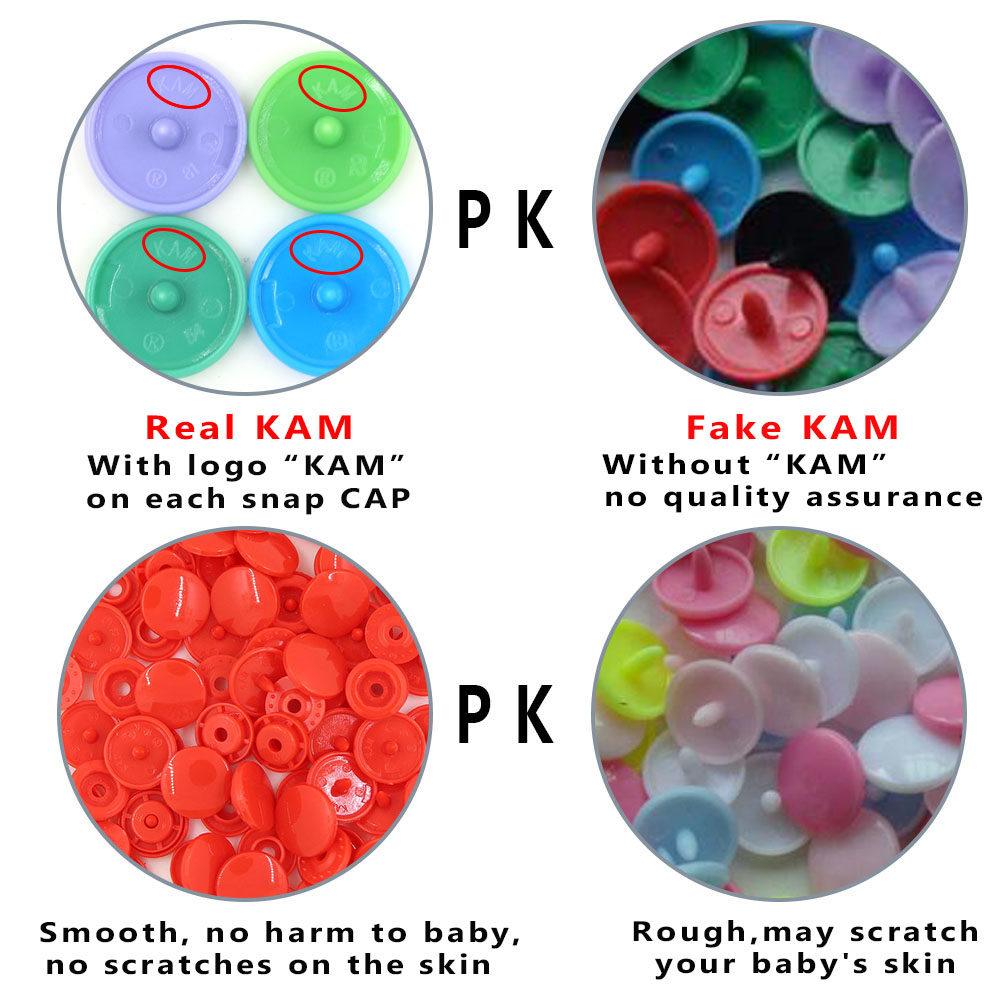 20Sets T3 KAM Round Snap Buttons Plastic Fasteners Press Buttons For Baby Clothes Buttons For DIY Crafts