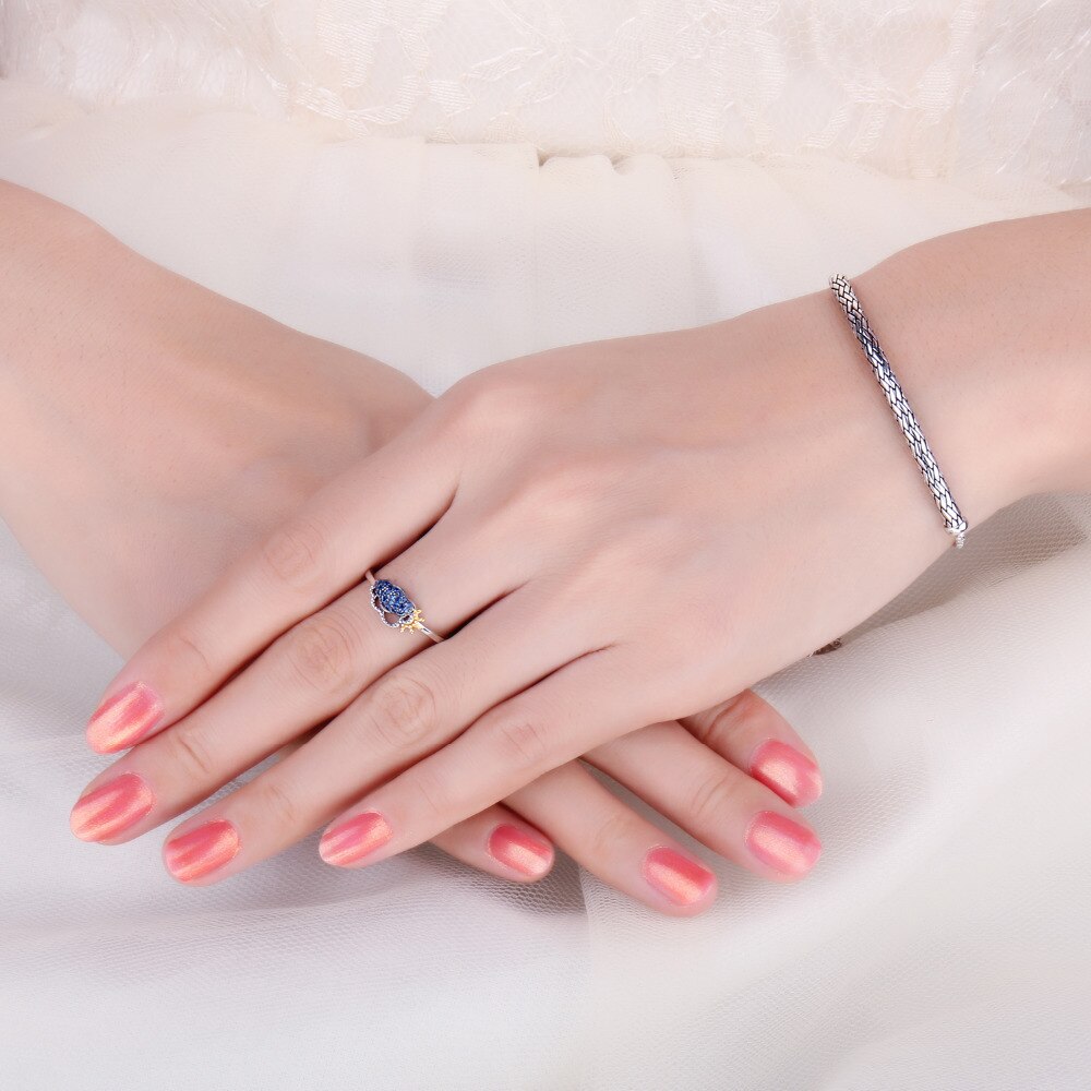 JewelryPalace Schwarz Emaille Serpentin 925 Sterling Silber Glücklicher Wolke Gravierte Schlange Kasten Einstellbar Armreif Armbinde