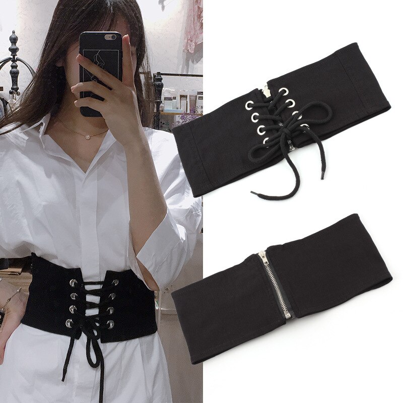 Cinturón ancho para mujer faja ancha elástica corsé decoración de cintura accesorios de la camisa blanca ceinture femme fajas QZ0023