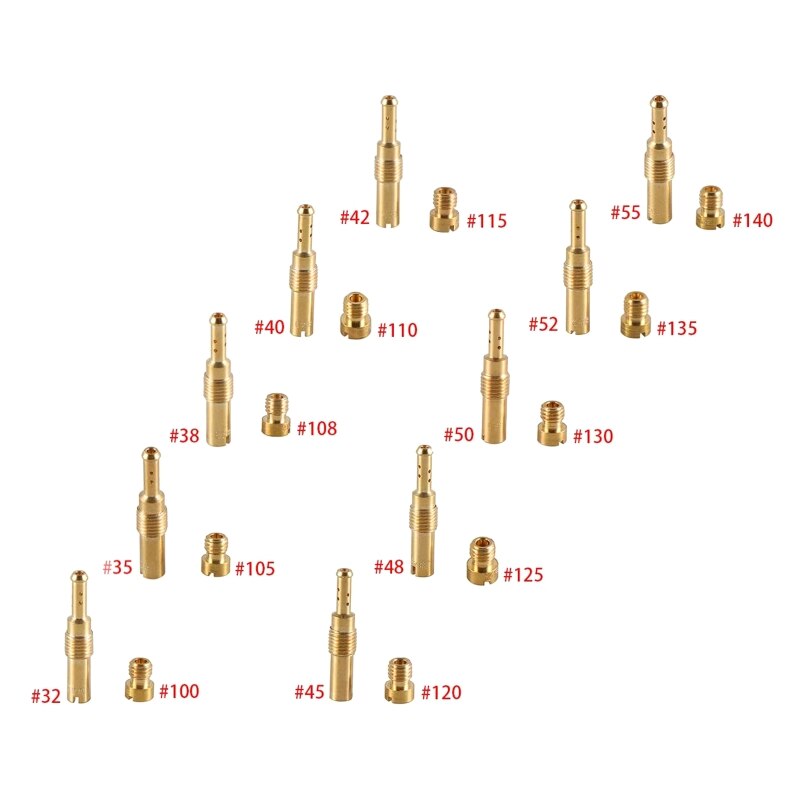 10Pcs Carburetor Main Jets kit & 10Pcs Slow Jets for PWK Keihinm OKO CVK PWM