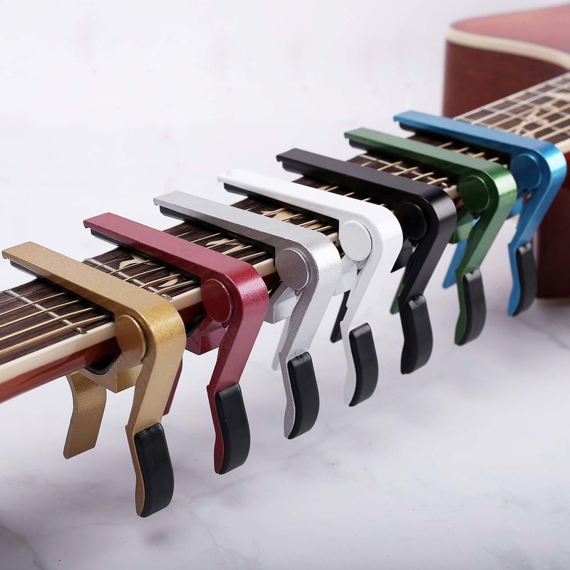 Universal capo gitarr tillbehör snabbbyte klämma nyckel aluminiumlegering metall akustisk klassisk gitarr capo för gitarr delar