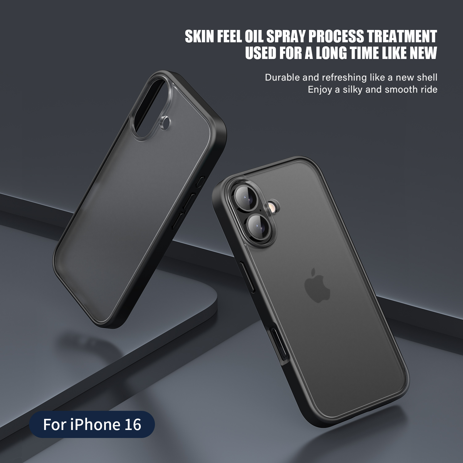 KEYSION Transparent Matte Case for iPhone 16 Plus Translucent Silicone+PC Shockproof Phone Back Cover for iPhone 15