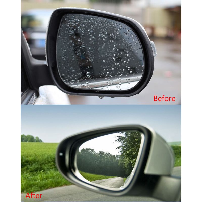 1 par auto bil anti vand tåge film anti tåge belægning regntæt hydrofob bakspejl beskyttende film 2 størrelser