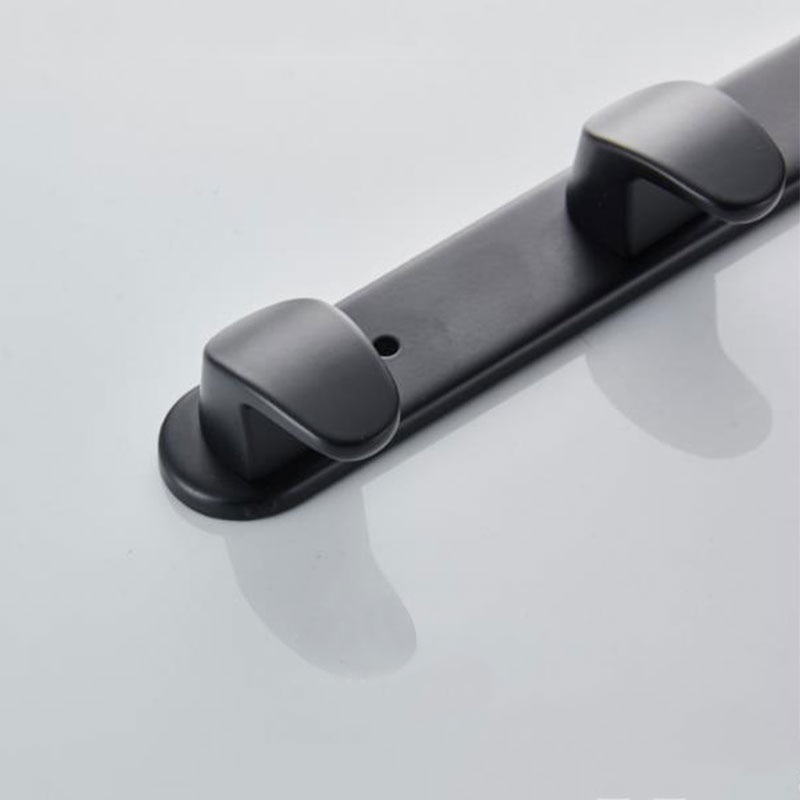 Matt svart väggmonterat klädhängare med 4/5/6 krokar, klädkrok i rostfritt stål, handduksställ krok badrum sovrum kök