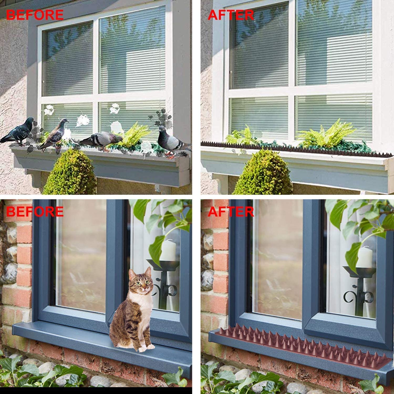 6/12pcs Safe Eco-friendly Plastic Spikes Anti Bird Anti Pigeon Spike for Get Rid of Pigeons and Scare Birds Pest Control