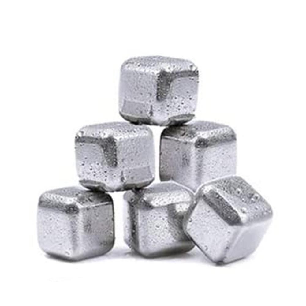New Steel Ice Cubes Reusable Chilling Stones for Whiskey Stone Wine Rack Stone Ice Cube Steel Beer Cooler Wine Cooler Keep Drin: Default Title