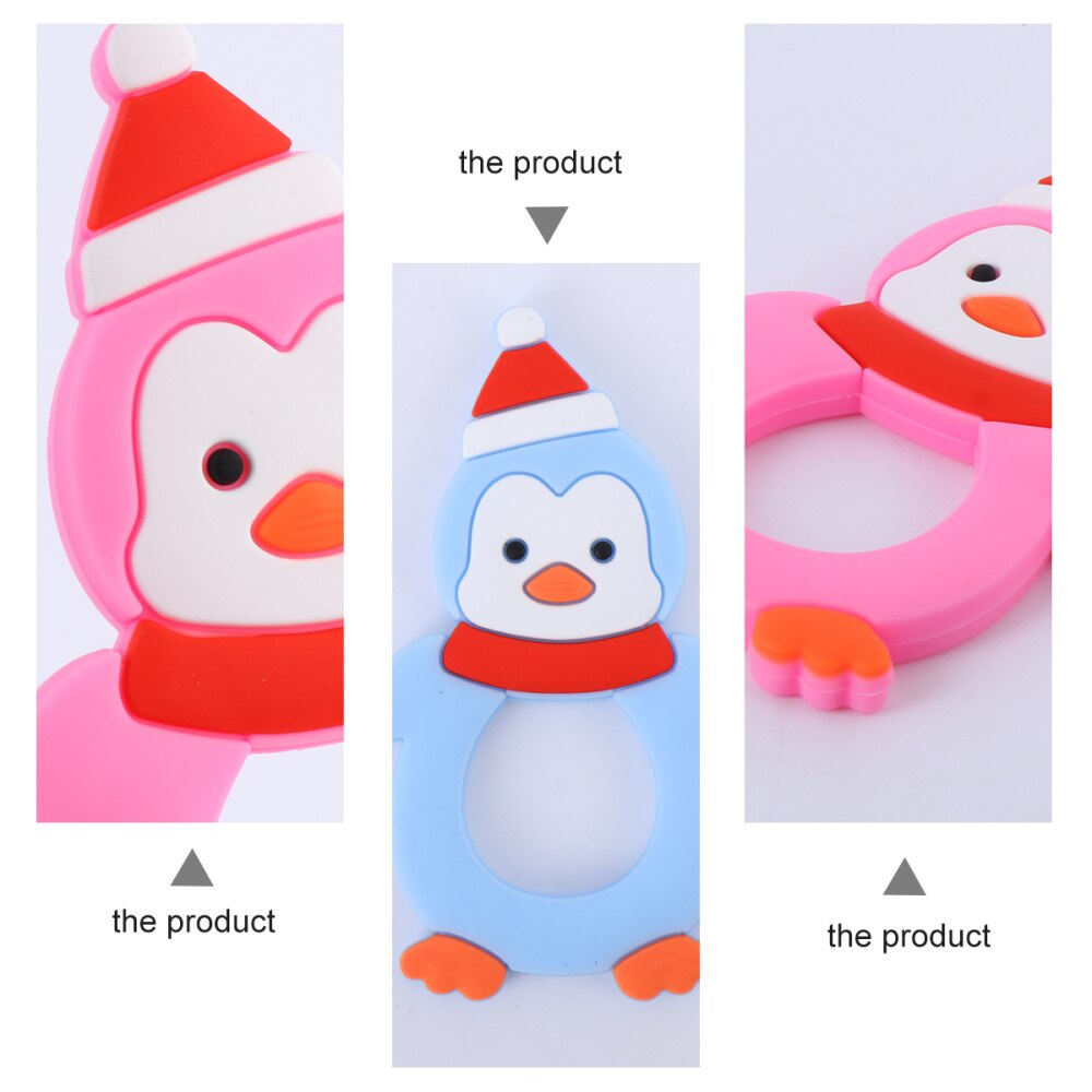 2pz Del bambino Teether Forma di Animale infantile Mordere Teether silicone Massaggiagengive infantile