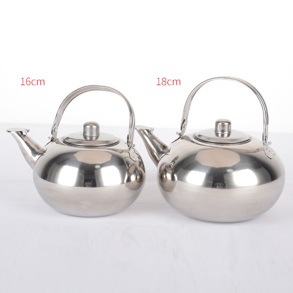 Vattenkokare i rostfritt stål, lös tekokare, vattenkokare, metallkanna med avtagbar tesil, silver