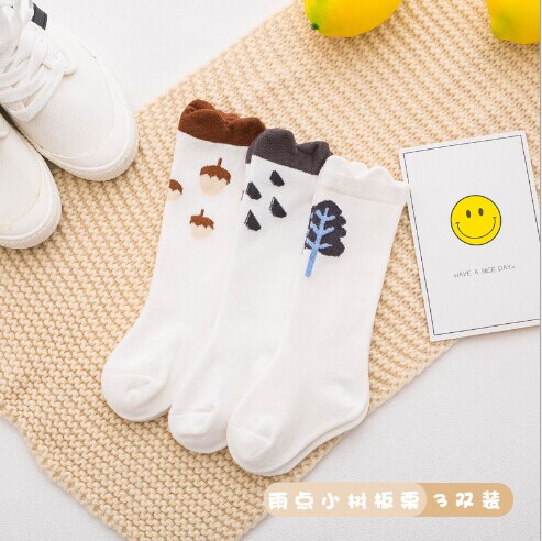 2020 primavera e in autunno pettinato calzini del bambino del cotone 0-1-3-anno-vecchio bambino anti-slittata tubo stereoscopico bambini del fumetto calzini 3 coppie