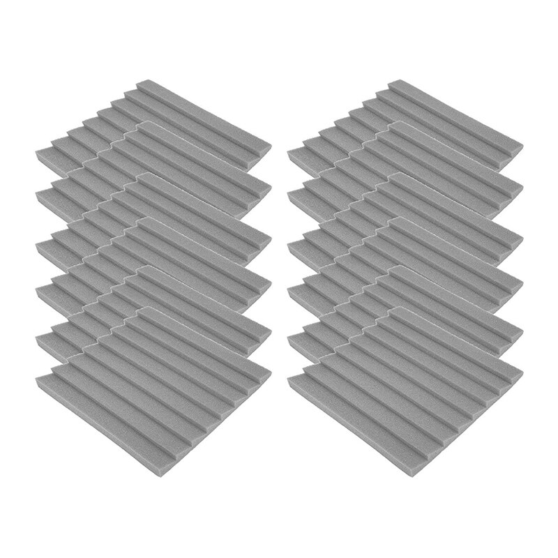 12 Pcs Acoustic Acoustic Absorption Panels 8 Triple-Cornered Grooves Acoustic Foam Sound Proof Material