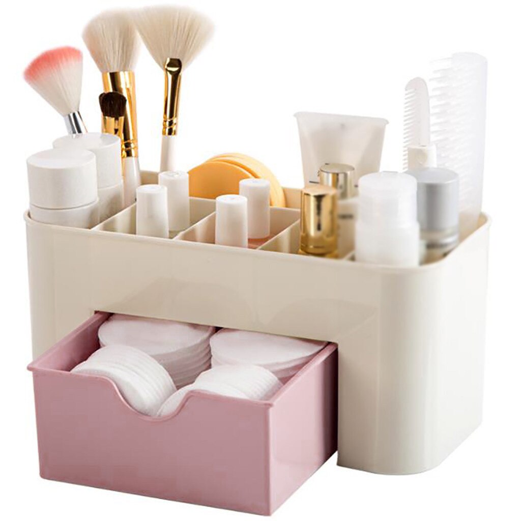 cosmetic Storage box Plastic desktop cosmetic box with small drawer multifunctional desk pink green home bathroom storage box