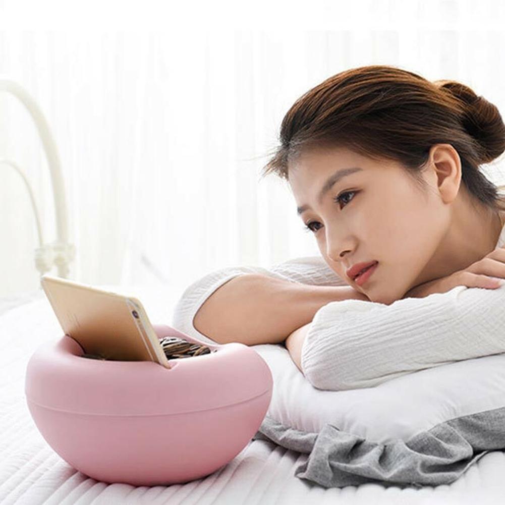 Lazy Snack Bowl Plastic Double-Layer Snack Storage Box Bowl Fruit Bowl And Mobile Phone Bracket Chase Storage Artifact