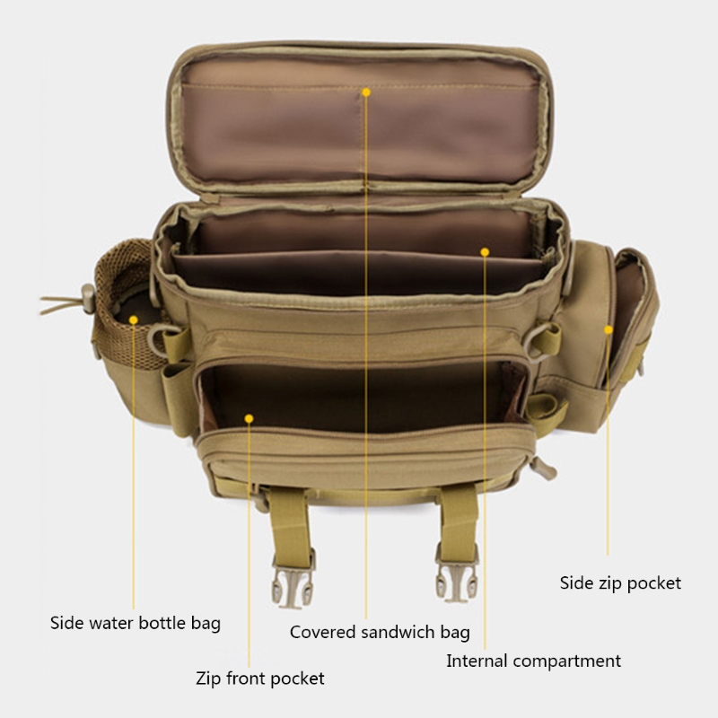 Multifunctional Waterproof Fishing Bag Single Shoulder Lure Backpack Reel Bag Straps Fish Tackle Bag