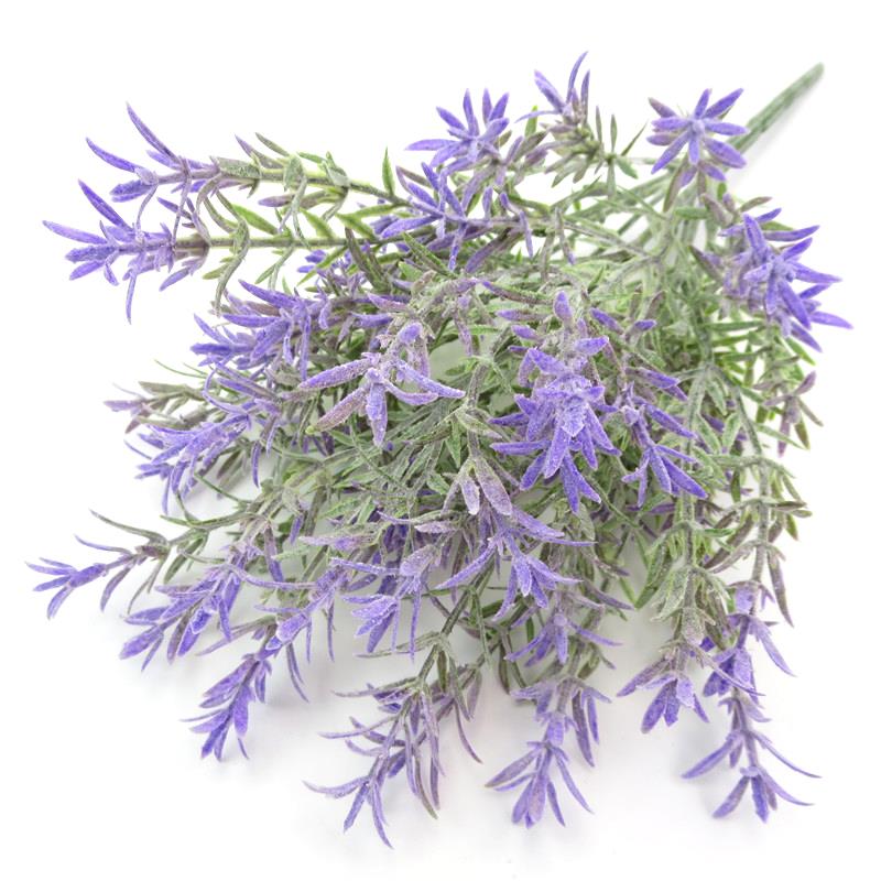 1pc kunstige planter gren naturtro plast kunstige blomsterstamme faux plante stamme fotografering rekvisitter bryllupsfest dekoration: Lavendel