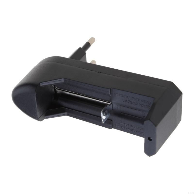 573A 3.7V Rechargeable 18650 Battery Charger 1 Bay Li-ion Home 2-round Pins Plug Adapter for Lithium Batteries 14500 16340