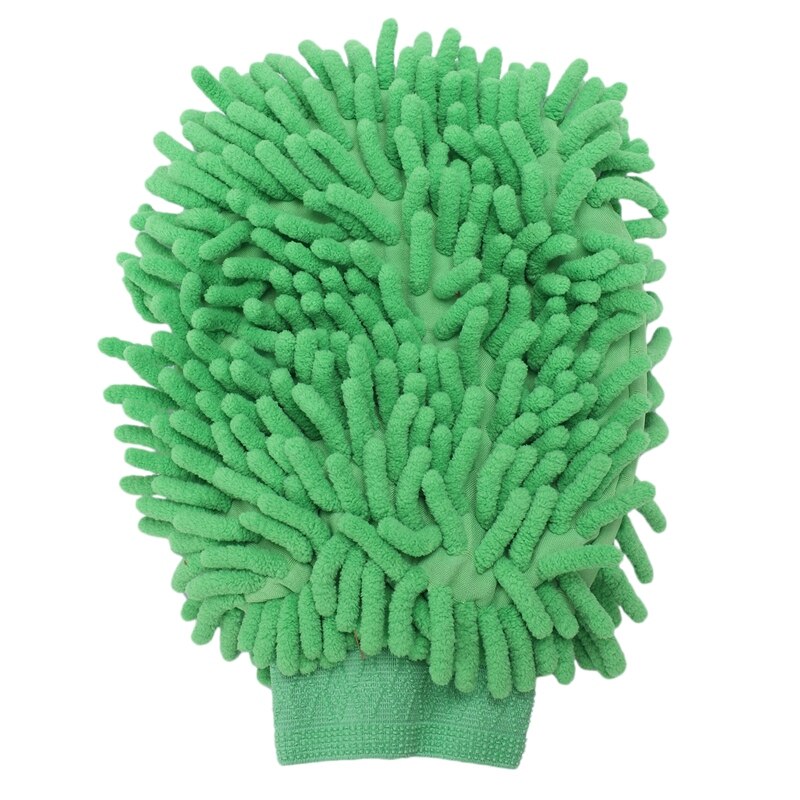 Bilvask, skrubbeværktøj grøn mikrofiber handske votterenser