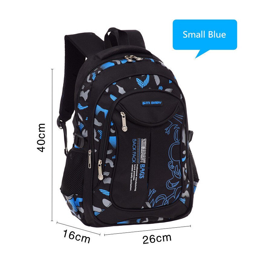 Skoletasker til drenge vandtæt skole rygsæk skoletaske billige rygsække til børn børn taske taske: Lille blå