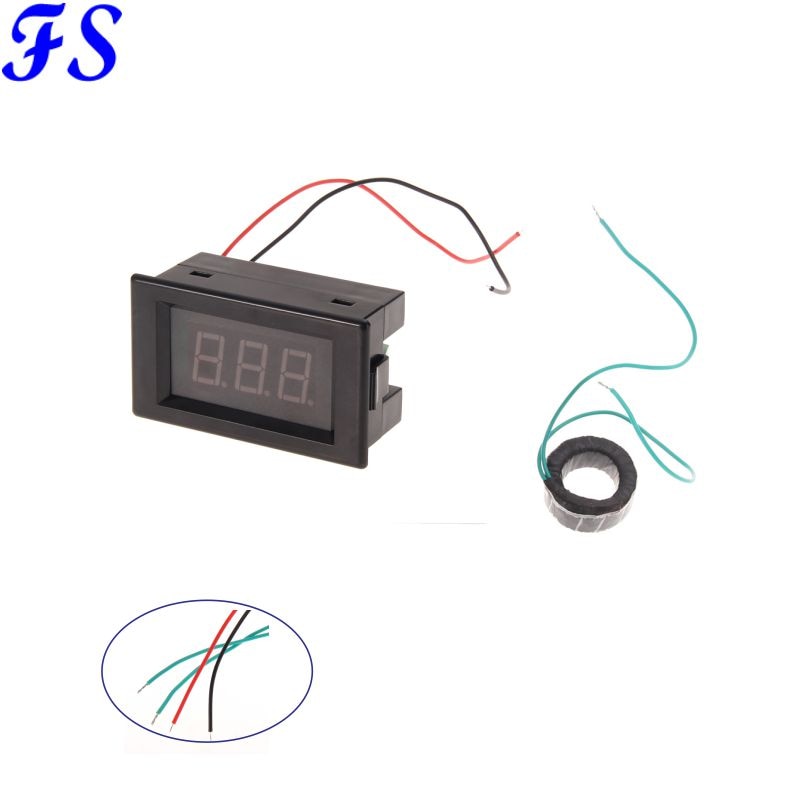 Power AC 220V Digital Display Ampermeter Monitor Current Indicator Signal Light Ammeter Tester Measuring 0-100A Ampere Meter