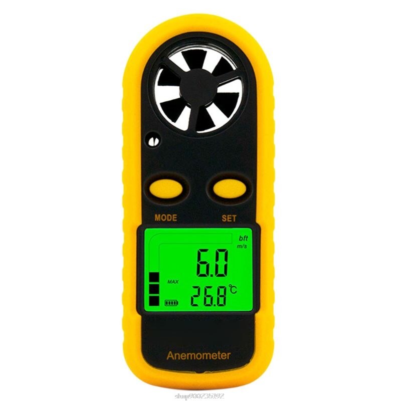 Digital Anemometer 0-30m/s Air Wind Speed Meter Temperature Tester Anemometro Gauge with LCD Backlight Display O14 20