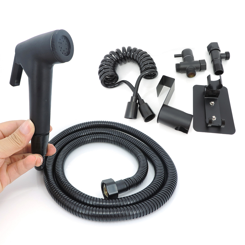 ABS Zwart Toiletsproeier kraan kit bidet Watersproeier klysma Badkamer schoner douchekop slang wc douchette kraan accessoires a1