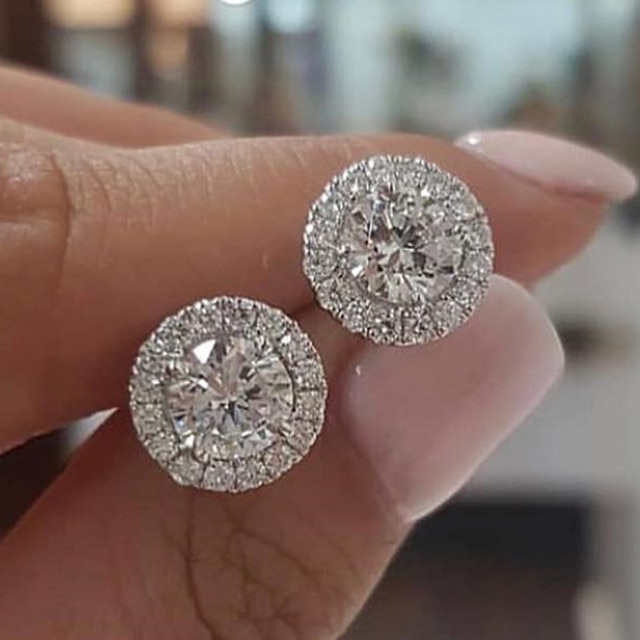 Moda Di Lusso 925 Sterling Silver 6 millimetri Piccolo Zircone Della Vite Prigioniera Earing Orecchini per le donne regalo di natale gioielli coreano