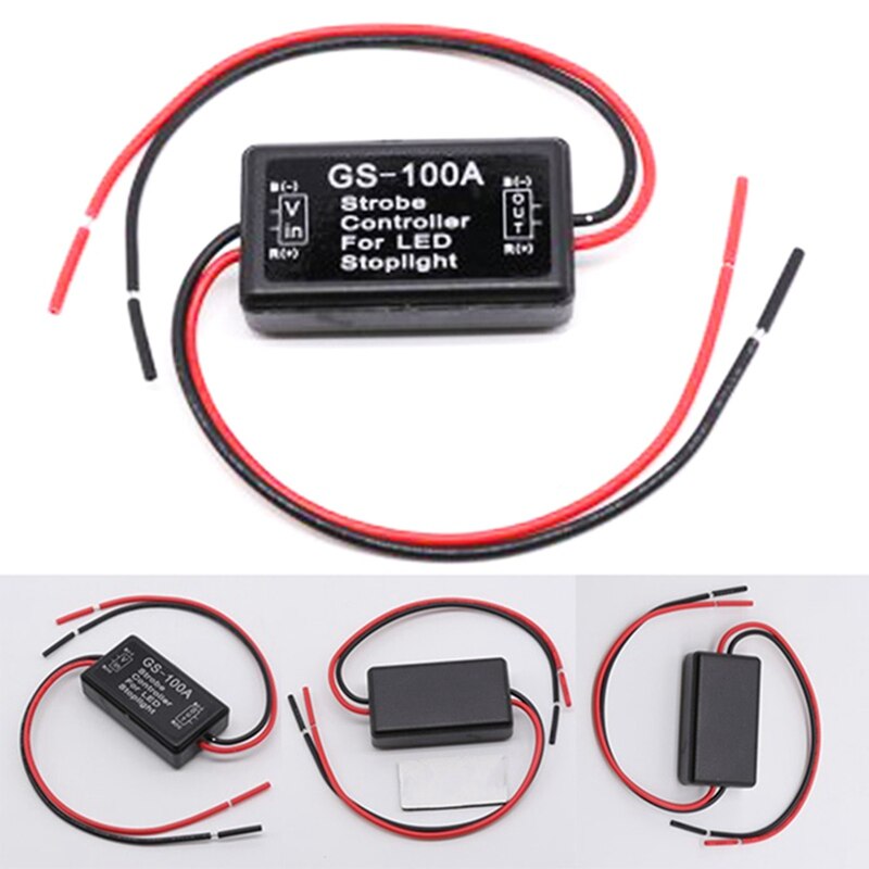 GS-100A Flash Stroboscoopcontroller Flasher Module voor Auto LED Brake Stop Licht Lamp 12--24V Waterdicht Circuit Bescherming